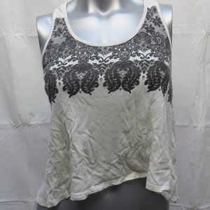 Forever 21 Cream & Black Lace Tank Top